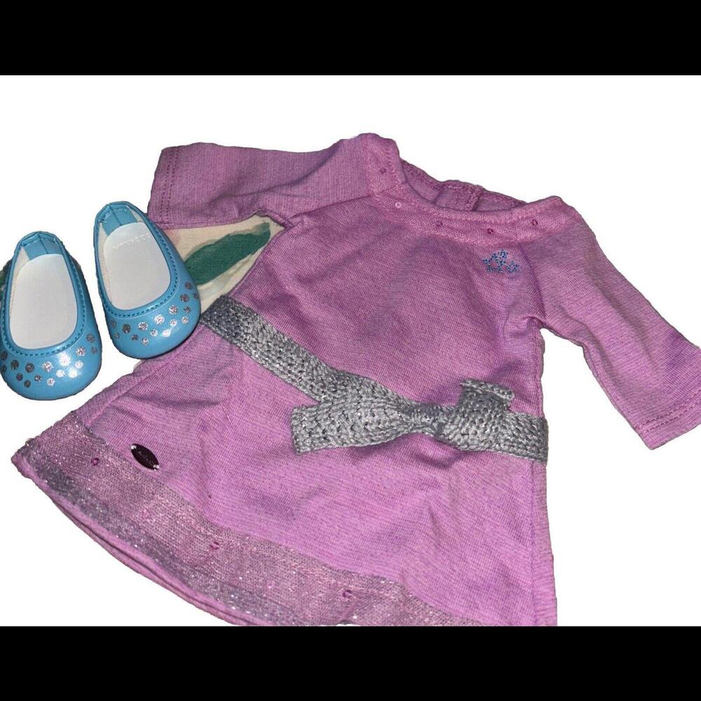American Girl - Lilac dress, blue shoes